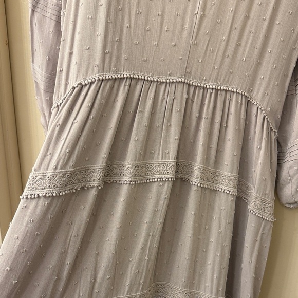 Love Stitch boho Light Purple Gray Long Sleeve Dress - Medium - Picture 4 of 8